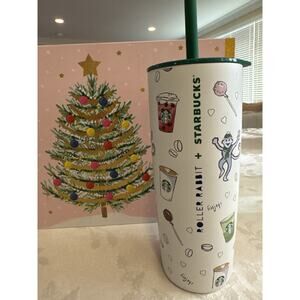 Starbucks X Roller Rabbit Stainless Steel Tumbler Cup Holiday Christmas 2025